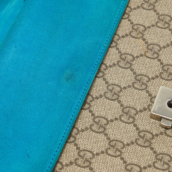 GUCCI Beige/Blue GG Supreme Canvas and Suede Small Dionysus Shoulder Bag - Picture 7 of 8